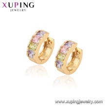 96829 xuping fashion aro chapado en oro multicolor pendientes de piedra